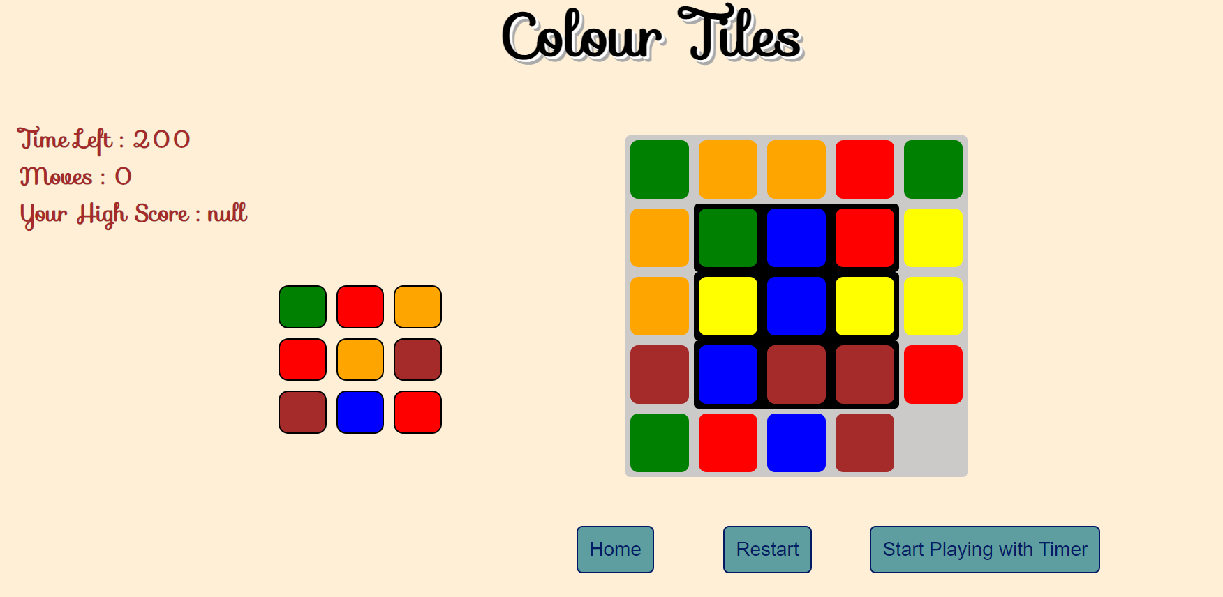 Color Tiles Application